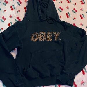 Obey Black and Brown Graphic Hoodie